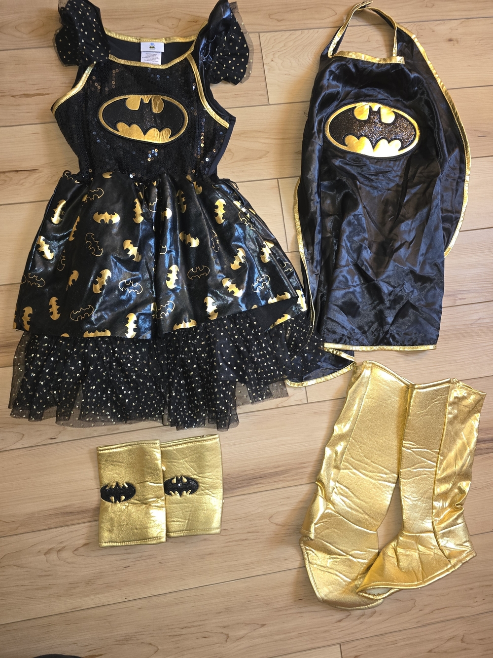 Marvel Batman Black and Gold Girls Superhero Costume Set